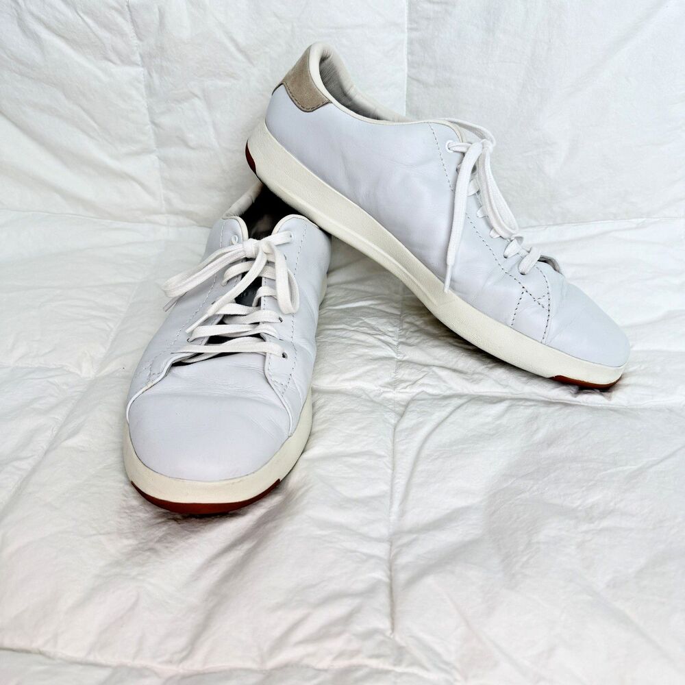 Cole Haan GrandPrø Tennis Sneakers Mens 11M White Leather Low Top Lace Up Casual